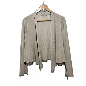 Women's Beige Open Front Sweater